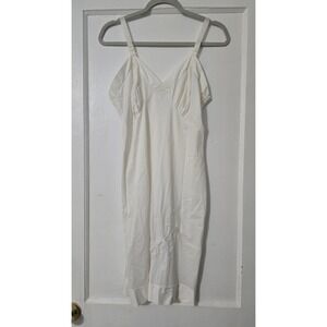 Movie Star Women's Vintage Ivory V-Neck Chemise Slip Nightie Dress Size 34